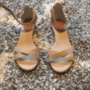 J crew beige wedge sandals
